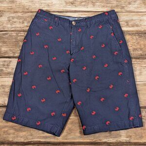 Merona Shorts Mens‎ Size 30 Blue Chino Baltimore Crab Print Cotton